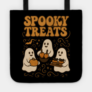 Spooky Treats Ghost Halloween Graphic | Cute Foodie Holiday Gift Tote