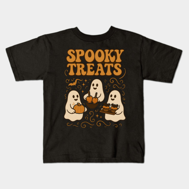 Spooky Treats Ghost Halloween Graphic | Cute Foodie Holiday Gift Kids T-Shirt by MakerMind8.2
