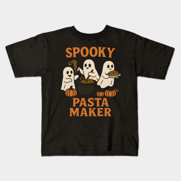 Spooky Pasta Maker Ghost Halloween Graphic | Funny Food Gift Kids T-Shirt by MakerMind8.2