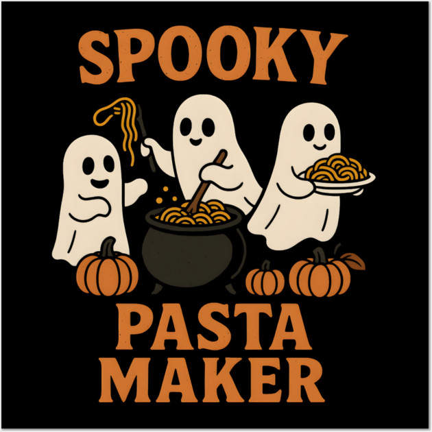 Spooky Pasta Maker Ghost Halloween Graphic | Funny Food Gift Wall Art by MakerMind8.2