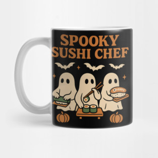 Spooky Sushi Chef Ghost Halloween Shirt | Funny Foodie Gift Mug