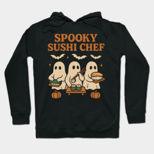 Spooky Sushi Chef Ghost Halloween Shirt | Funny Foodie Gift Hoodie