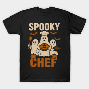 Spooky Chef Ghost Halloween Shirt | Funny Baking Costume Gift T-Shirt