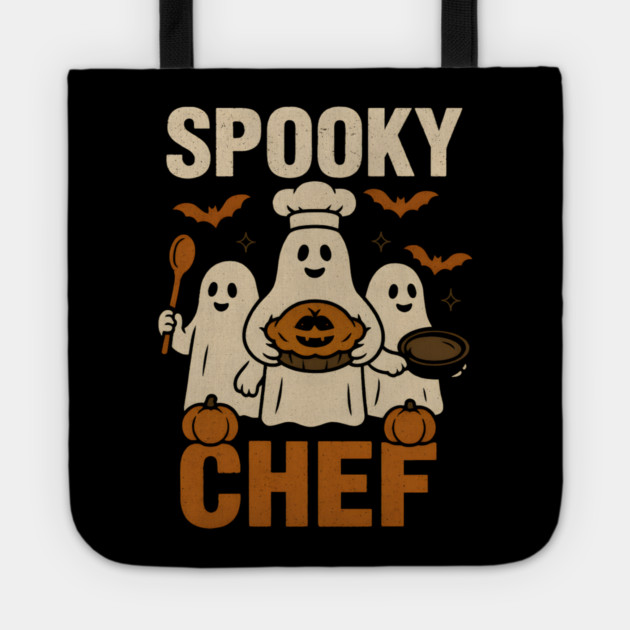 Spooky Chef Ghost Halloween Shirt | Funny Baking Costume Gift Tote by MakerMind8.2
