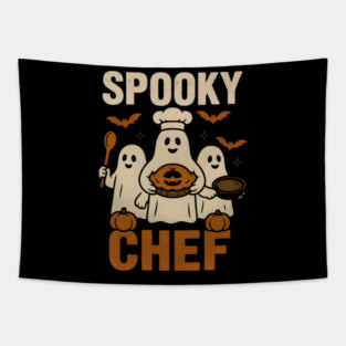 Spooky Chef Ghost Halloween Shirt | Funny Baking Costume Gift Tapestry