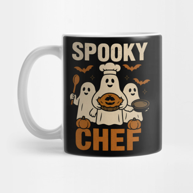 Spooky Chef Ghost Halloween Shirt | Funny Baking Costume Gift by MakerMind8.2