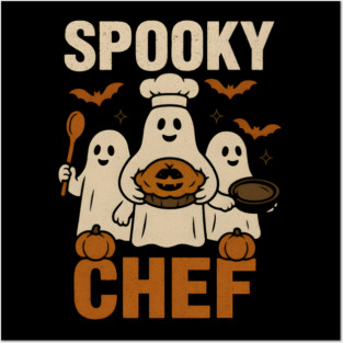 Spooky Chef Ghost Halloween Shirt | Funny Baking Costume Gift Posters and Art