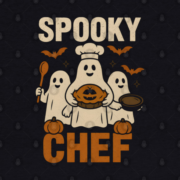 Spooky Chef Ghost Halloween Shirt | Funny Baking Costume Gift by MakerMind8.2