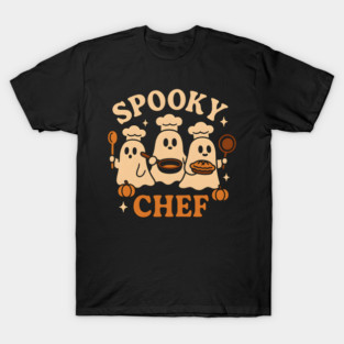 Spooky Chef Ghost Halloween Shirt | Funny Baking Costume Gift T-Shirt