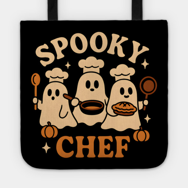 Spooky Chef Ghost Halloween Shirt | Funny Baking Costume Gift Tote by MakerMind8.2