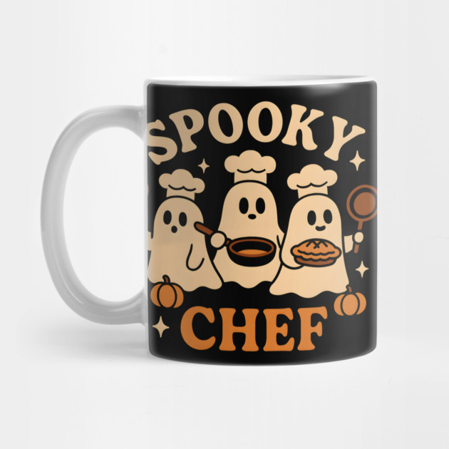 Spooky Chef Ghost Halloween Shirt | Funny Baking Costume Gift by MakerMind8.2