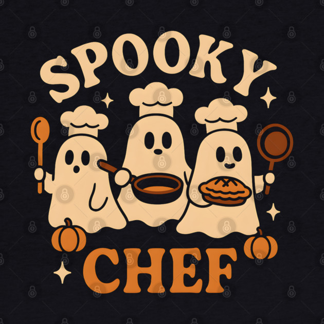 Spooky Chef Ghost Halloween Shirt | Funny Baking Costume Gift by MakerMind8.2
