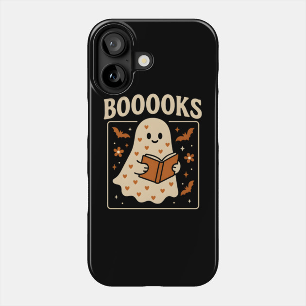 BOOOOKS Ghost Halloween Shirt | Funny Reading Teacher Gift Phone Case by MakerMind8.2