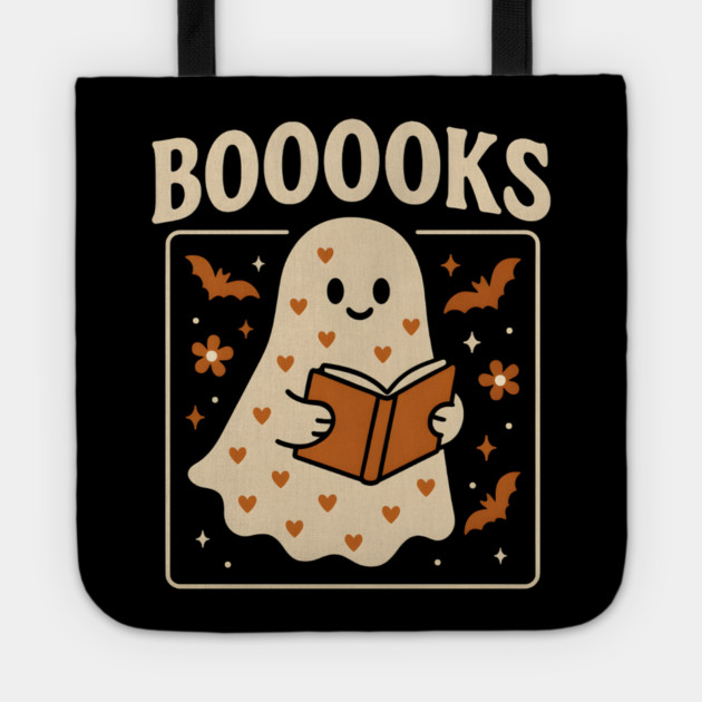BOOOOKS Ghost Halloween Shirt | Funny Reading Teacher Gift Tote by MakerMind8.2