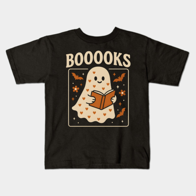 BOOOOKS Ghost Halloween Shirt | Funny Reading Teacher Gift Kids T-Shirt by MakerMind8.2