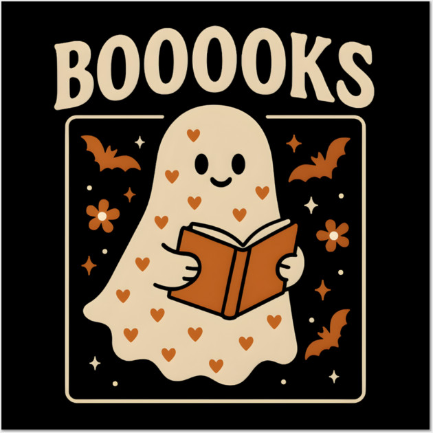 BOOOOKS Ghost Halloween Shirt | Funny Reading Teacher Gift Wall Art by MakerMind8.2