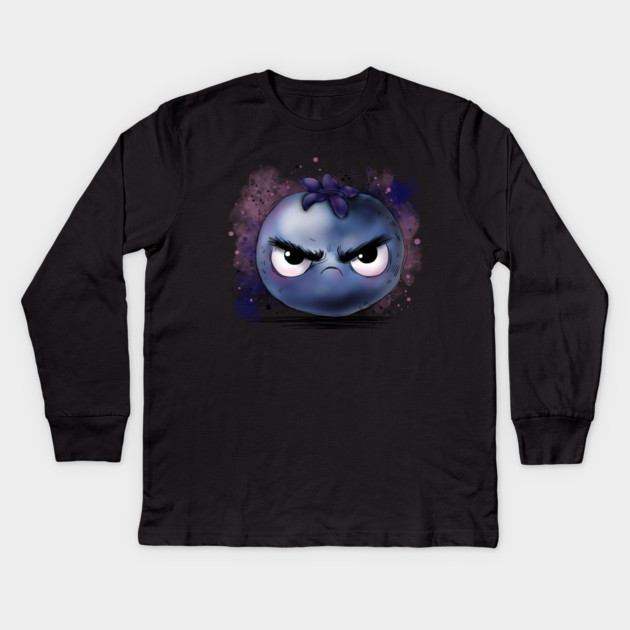 Grumpy Blueberry Kids Long Sleeve T-Shirt by H. R. Sinclair