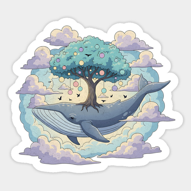 Whale Tree of Life – Dreamscape Fantasy Design Magnet by Designed By Marty