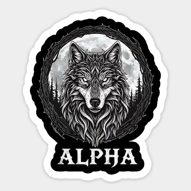 Alpha Wolf – Tribal Moon Guardian Magnet by Designed By Marty