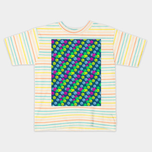 abstract pattern geometric design | colorful cat footprint pattern design Kids T-Shirt