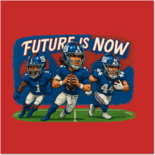 Giants Trio Jaxson Dart Malik Nabers Cam Skattebo Posters and Art