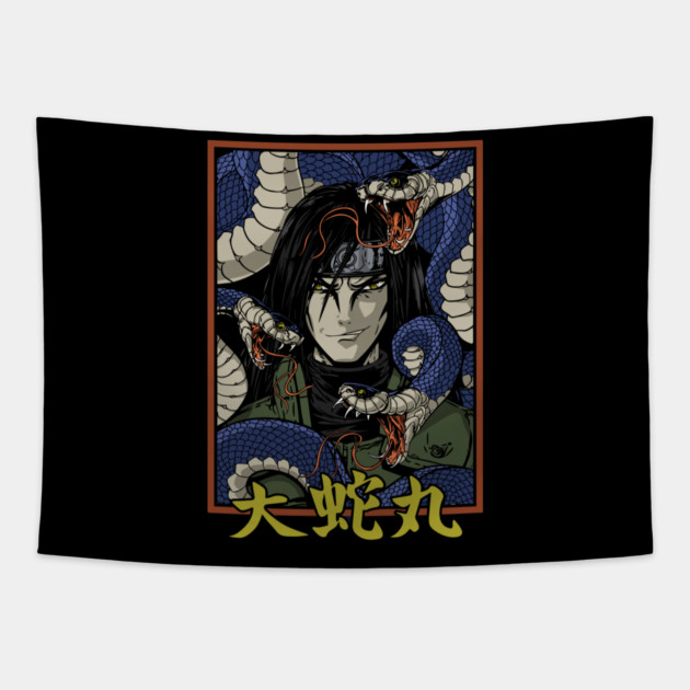 Orochimaru Snake Aura Design - Naruto Anime Tapestry by Otaku Vibes