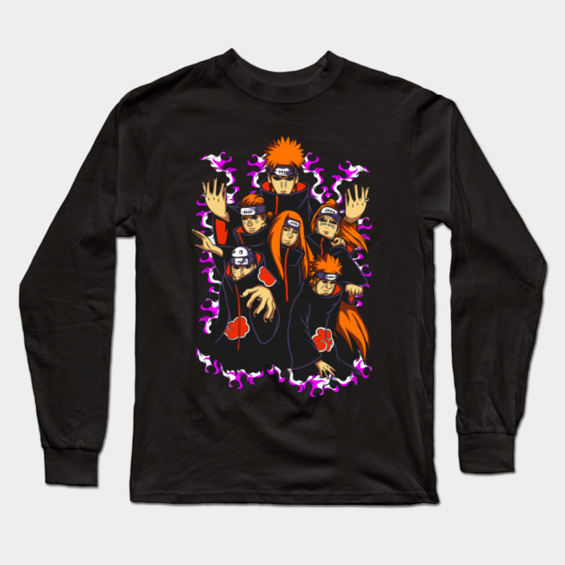 Pain Six Paths Standoff Art - Naruto Anime Long Sleeve T-Shirt by Otaku Vibes