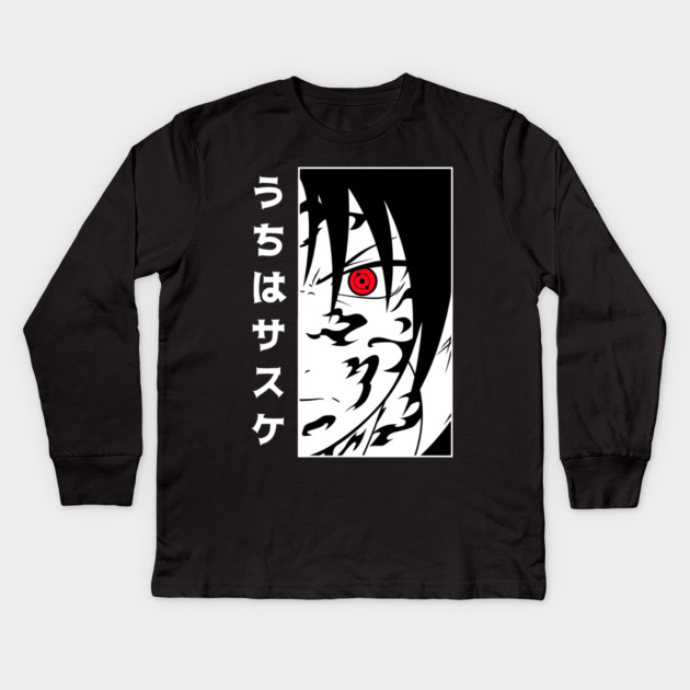 Sasuke Cursed Mark Cool Art Kids Long Sleeve T-Shirt by Otaku Vibes