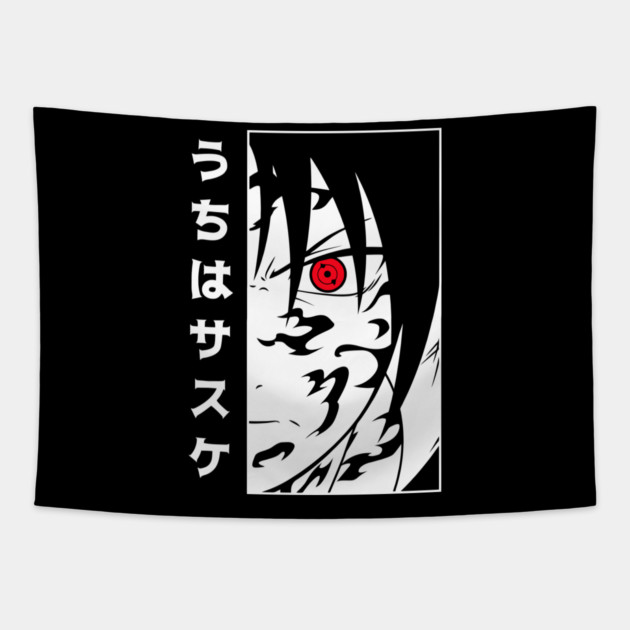 Sasuke Cursed Mark Cool Art Tapestry by Otaku Vibes