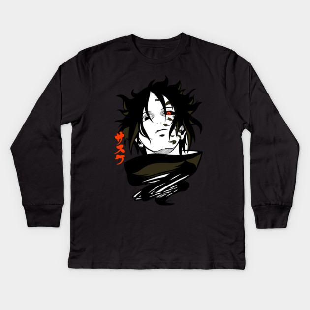 Sasuke Cursed Mark Cool Art Kids Long Sleeve T-Shirt by Otaku Vibes