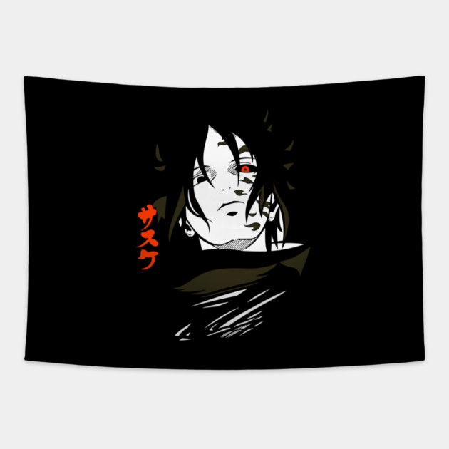 Sasuke Cursed Mark Cool Art Tapestry by Otaku Vibes