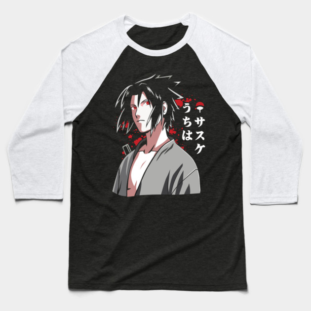 Uchiha Sasuke Cool Art - Naruto Anime Baseball T-Shirt by Otaku Vibes