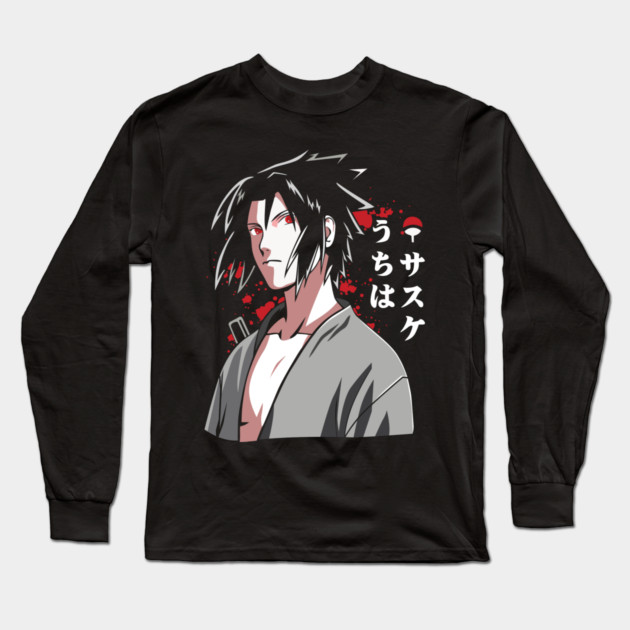 Uchiha Sasuke Cool Art - Naruto Anime Long Sleeve T-Shirt by Otaku Vibes