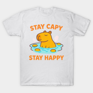 Chill Capybara in Hot Spring Citrus Relaxation T-Shirt