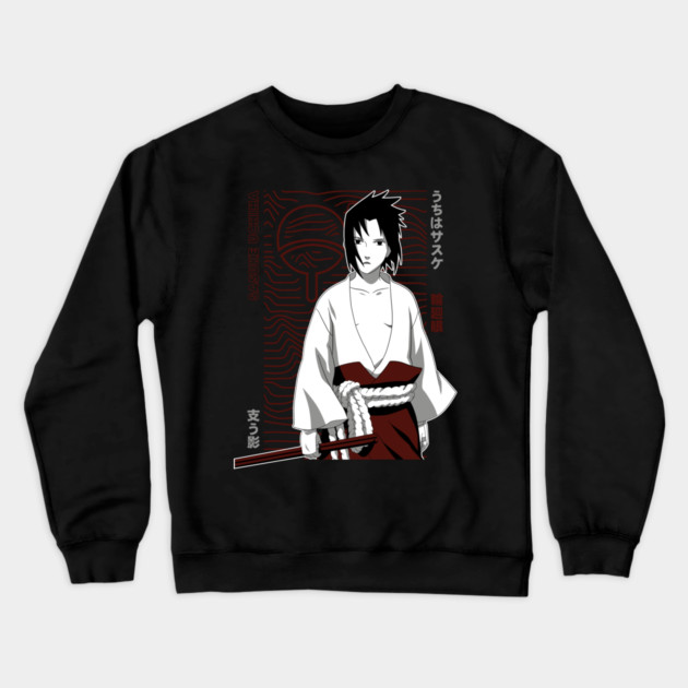 Sasuke and Rinnegan Eye Art - Naruto Crewneck Sweatshirt by Otaku Vibes