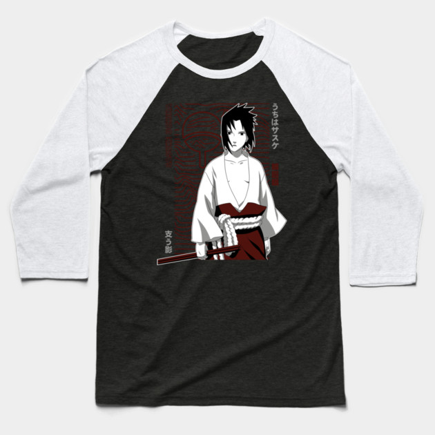 Sasuke and Rinnegan Eye Art - Naruto Baseball T-Shirt by Otaku Vibes