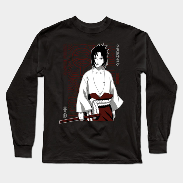 Sasuke and Rinnegan Eye Art - Naruto Long Sleeve T-Shirt by Otaku Vibes