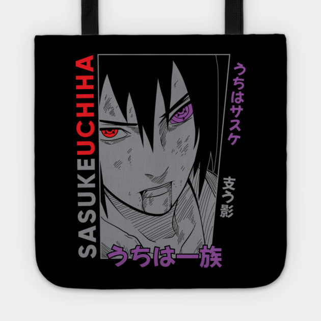 Sasuke and Rinnegan Eye Art - Naruto Tote by Otaku Vibes