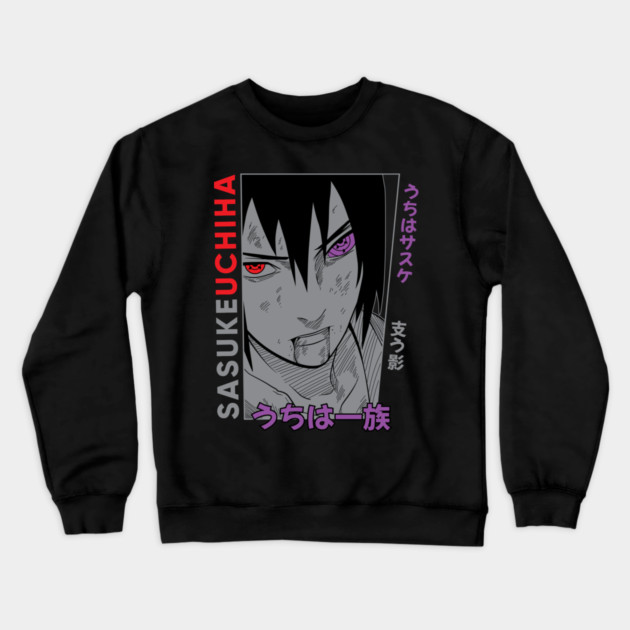 Sasuke and Rinnegan Eye Art - Naruto Crewneck Sweatshirt by Otaku Vibes