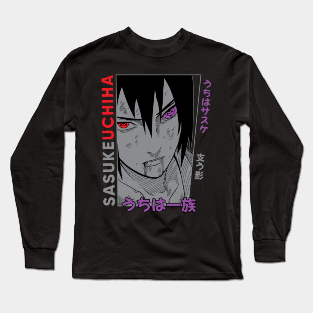 Sasuke and Rinnegan Eye Art - Naruto Long Sleeve T-Shirt by Otaku Vibes