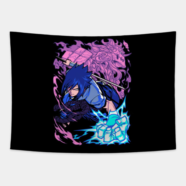 Sasuke Uchiha Sharingan - Naruto Anime Tapestry by Otaku Vibes