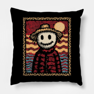 Happy Scarecrow | The Cheerful Pumpkin Patch Friend Pillow