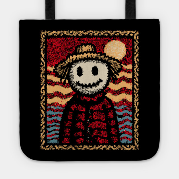 Happy Scarecrow | The Cheerful Pumpkin Patch Friend Tote by TuncGK