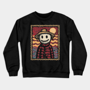 Happy Scarecrow | The Cheerful Pumpkin Patch Friend Crewneck Sweatshirt
