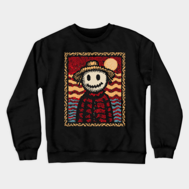 Happy Scarecrow | The Cheerful Pumpkin Patch Friend Crewneck Sweatshirt by TuncGK