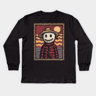 Happy Scarecrow | The Cheerful Pumpkin Patch Friend Kids Long Sleeve T-Shirt