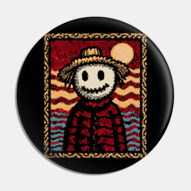 Happy Scarecrow | The Cheerful Pumpkin Patch Friend Pin by TuncGK