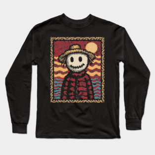 Happy Scarecrow | The Cheerful Pumpkin Patch Friend Long Sleeve T-Shirt