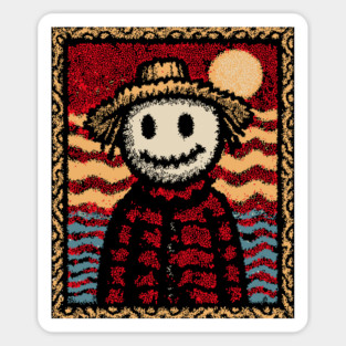 Happy Scarecrow | The Cheerful Pumpkin Patch Friend Magnet