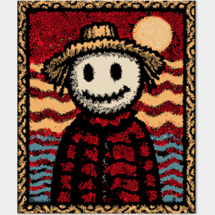 Happy Scarecrow | The Cheerful Pumpkin Patch Friend Posters and Art